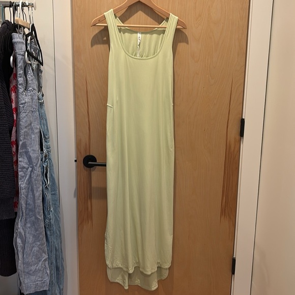 Lululemon Midi Dress Pima Open Back Green Size 8 - Picture 3 of 6
